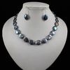 Élégant pièce de monnaie perle ensemble de bijoux noir pièce de monnaie naturelle collier de perles boucle d'oreille aimant fermoir 1 ensemble/lot A2060