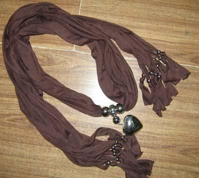 Effen effen kleur hanger sjaal nek sjaals sieraden ketting pendantscarf 14 stks / partij # 1738