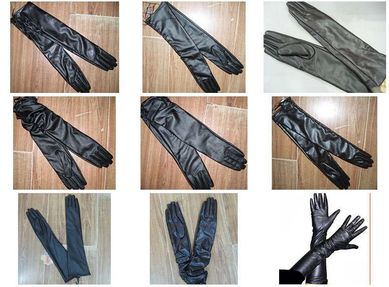 LANGE OPERN-Handschuhe aus PU-Leder, Abendhandschuhe, Hochzeit, imitierte Lederhandschuhe für Damen, 22 Paare/Los#1453