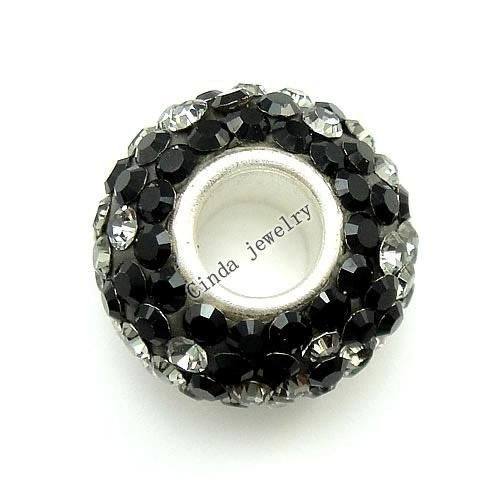 Mezclar color 925 Rhinestone de plata de ley Perlas europeas para la joyería Charm Pulsera Collar / DL01