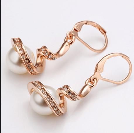 I nuovi orecchini in oro rosa 18 carati set gioielli di moda cristallo fine Europa 10 paia / lotto