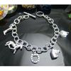 Whole - - Cadeau de noël le plus bas au détail 925 argent suspendu cheval Bracelet fer à cheval Bracelet géométrique chaîne en argent Bracele266C