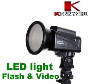 Kamera-Blitzlicht. großhandel-Kamera Blitz Video Studio Strobe LED Licht W mit GN50 Barndoor Und Batterie für F550 LCD Display
