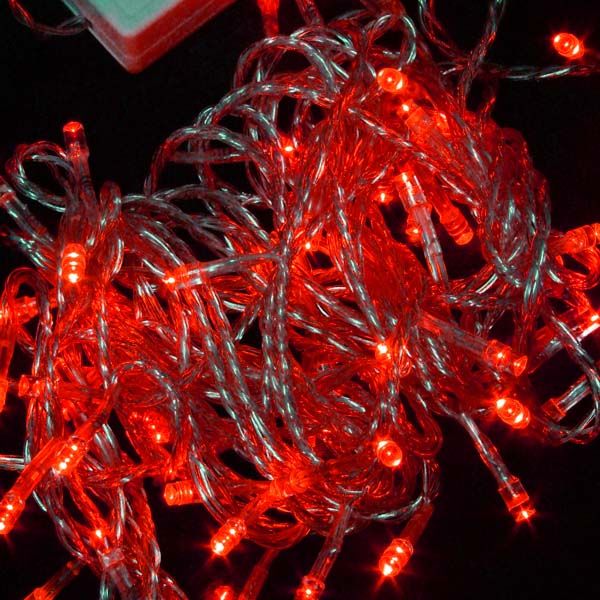 100 LED 10M Christmas Ornament-Licht, Flash-LED-farbige Lichter, LED-Lichtstring mit 2 Stecker, 7 Farben wasserdichte LED-Lichtleiste Beleuchtung