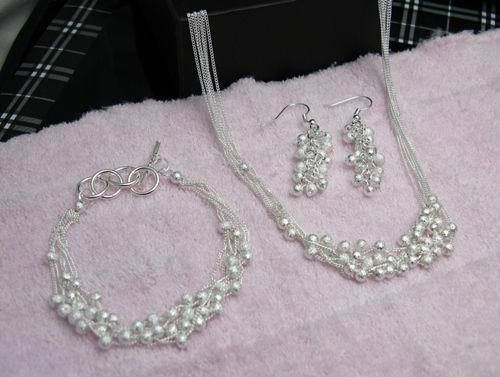 Wholesale - - Retail lowest price Christmas gift 925 silver Necklace+Bracelet set S126