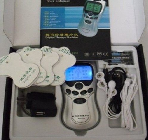 lot Christmas gift Tens Acupuncture Digital Therapy Machine 4 pads4way Electrode wire9602347