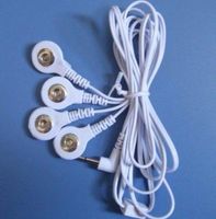 DHL 200pcs / lot 4 en 1 DC tête 3.5mm électrode fil / câble plug 3.5mm snap pour Électrothérapie Tens EMS Quad Lead Wire