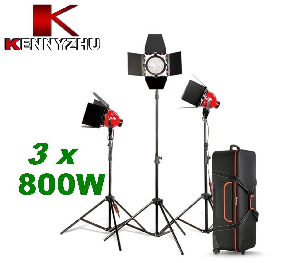 2019 Photo Video Studio Continuous Lighting Kit Red Head Spot Light 3 X
