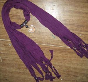 Plain Einfarbig Anhänger Schal Hals Schals Schmuck HALSKETTE PENDANTSCARF 14pcs / lot # 1588