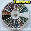 1800pcs 12color Teardrop 2.0 mm Rhinestone Glitter Nail Art beads Acrylic Tips acrylicstone in Wheel