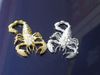 25 pçs / lote Adesivos de Carro Para 3D Decalques Estéreo com diamante de metal escorpião prata e ouro