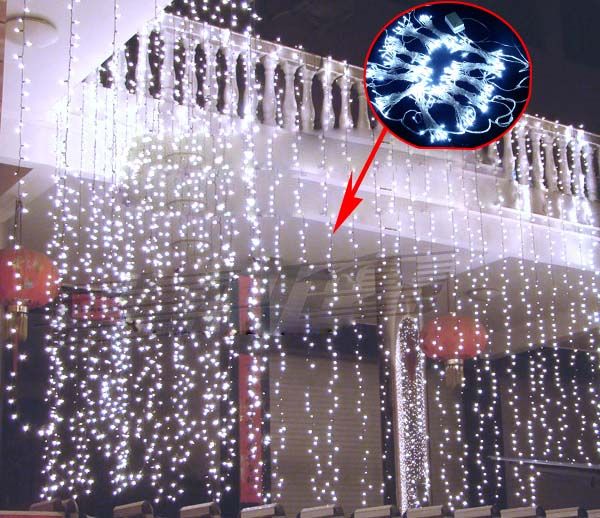 Weiß 1000 LED 10M * 3M Vorhang Lichter, Weihnachtsverzierung Lichter, Flash LED Farbige Lichter, Wasserdichte Hochzeitslichtstreifen Fairy Beleuchtung