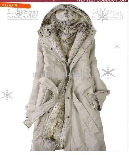 New Coats Women Outwear Faux Fur Lining Womens Fur Trench Coats Winter ...