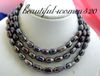 new fine 100% natural 12-15mm baroque peacock Green Red black pearl necklace long 48inches