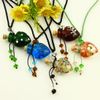 murano lampwork 유리 펜던트 아로마 테라피 펜던트 목걸이 보석 향수 병 병 펜던트 에센셜 오일 디퓨저 목걸이 Mun011