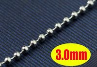 Lover Male Lady Men's Women's Stainless Steel Ball Beads Chains Necklace 3.0mm 20 pcs Jewellery Mix