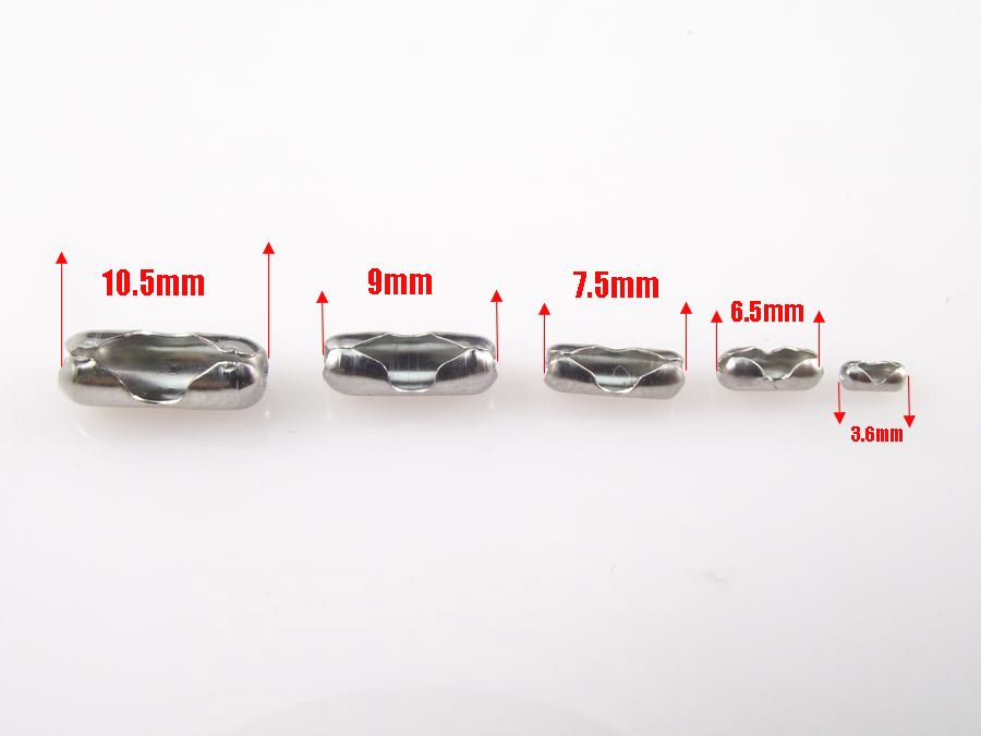 NOVA 1.0-3.0mm fivela de cintura de aço inoxidável peças de corrente do grânulo frisado colar de acessórios 200 pcs