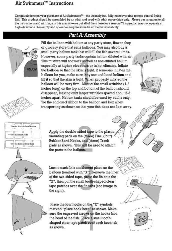 air swimmers instructions
