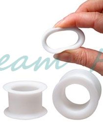 White Flexible Flesh Tunnel Ear expander Plugs Silicone Soft Ear Piercing Newest