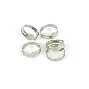 Accessori all'ingrosso-fai da te Nichelato anelli placcati nichel 100pc Anelli regolabili piatti 8mm fabbricazione di gioielli