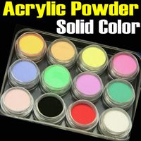 12 Color Mix acrylique Poudre Builder poussière Manucure Nail Art 3D Conseils Nail Set SHIP GRATUIT * Haute Qualité