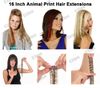 16" Animal Print Synthetic Feather Hair Extension Leopard Cheetah Zebra HongKong Post Free Shipping