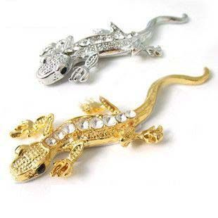 3D Metal gecko with Diamond Car decals Stickers tank sticketrs bumper stickers car styling