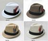 Straw Fedoras Şapka Tüy Cap Yaz Hat Unisex Beyaz Kahve Siyah Haki Mor Mix Style ile Caps