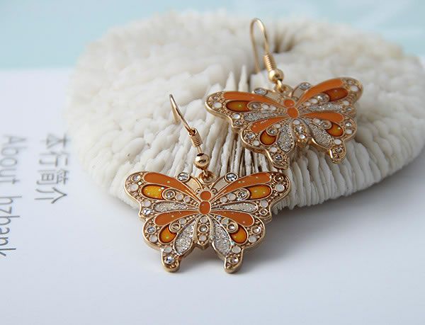 New Butterfly Earrings 30 Pairs Couleur Mixte et Style Haute Qualité Mode Boucles D'Oreilles Cloisonné Bijoux
