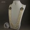 pearl necklace 5rows 5-6mm crystal&white Genuine freshwater pearl necklace &BC&E free shipping A2181