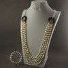 pearl necklace 5rows 5-6mm crystal&white Genuine freshwater pearl necklace &BC&E free shipping A2181