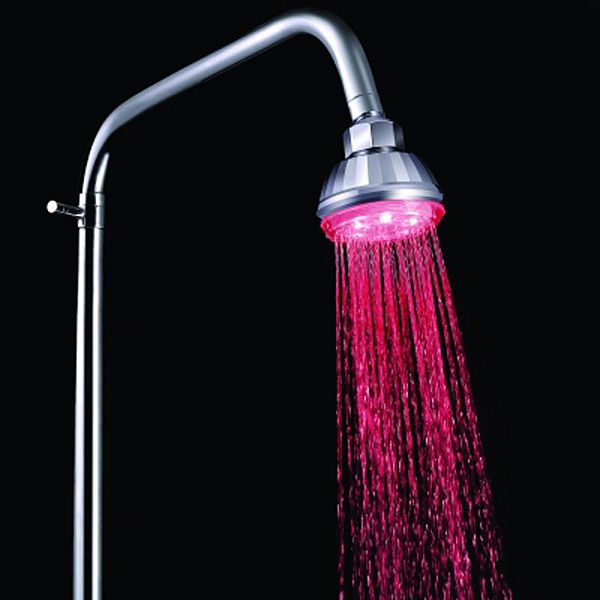 Romantic Temperature Control LED Light Bathroom Shower Head H4739 From