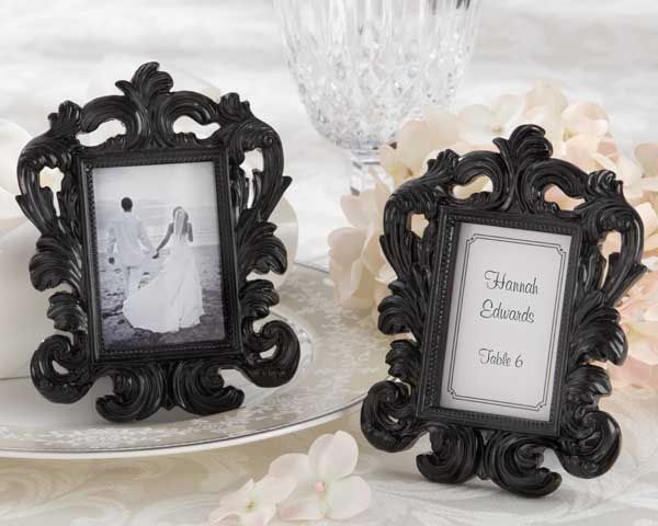 

Free Shipping,100pcs/lot,"Black Baroque" Elegant Place Card Holder Photo Frame wedding/party favors place photo frame