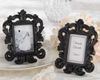 Gratis frakt, 100pcs / lot, "Black Barock" Elegant Place Card Holder Fotoram Bröllop / Party Favivers Place Fotoram