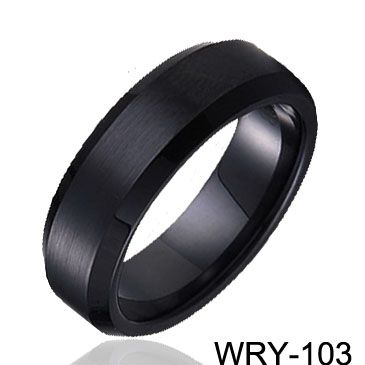 Anéis de casamento para homens preto banhado anéis de tungstênio alianças de casamento anéis de noivado