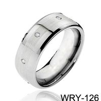 Wholesale Tri diamond rings Carbide Tungsten Rings fashion jewelry wedding bands for men engagement Rings