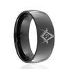 Masonic Tungsten Ring Black Plated High PolishedTungsten Ringar Wedding Ring, Engagement Rings