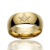 18K Gold Plated Tungsten Ring Masonic Dome Tungsten Ring WRY-028 Hot Sales