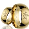 18K Gold Plated Tungsten Ring Masonic Dome Tungsten Ring WRY-028 Hot Sales