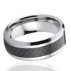 New Arrivals-8mm Włókno węglowe Inkrustowane Pierścienie Tungsten Biżuteria Pierścienie Obrączki Para Pierścienie