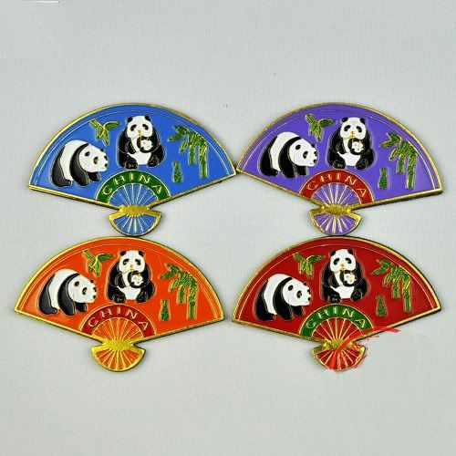 Small Cloisonne Panda Magnetic Refrigerator Sticker Icebox Magnet Chinese style Fridge Magnet Stickers 