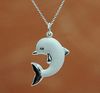 free shopping a 50pcs Frosted dolphins Necklace 925 silver Necklace Factory direct selling price Christmas Gift