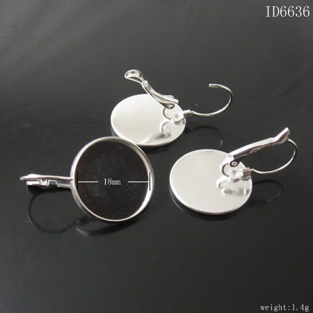 Beadsnice ottone orecchino lunetta impostazioni orecchini a leva cabochon impostazione gioielli fare rifornimenti risultati orecchino ID 6336