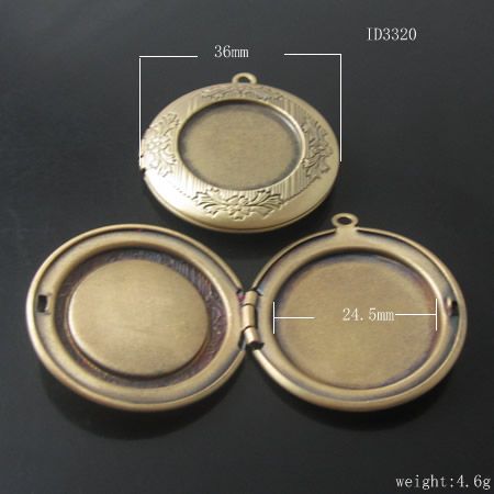 

Beadsnice pendant locket brass album box flat round photo locket pendant 32.5x36mm free shipping ID3320