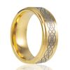 Celtic Couples Tungsten Ringar Laser 18K guldpläterade mode smycken ringar