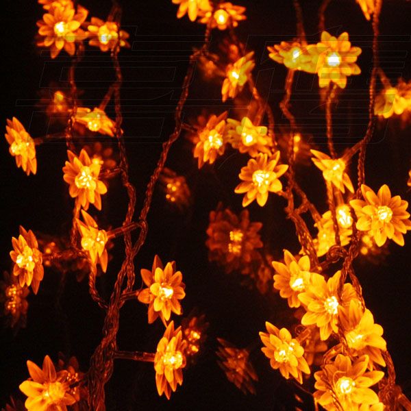 40 LED 5M Lotus Navidad Ornamento de la cadena de luz, luces de color flash LED, lámpara de hadas Luz de boda LED tira de luz