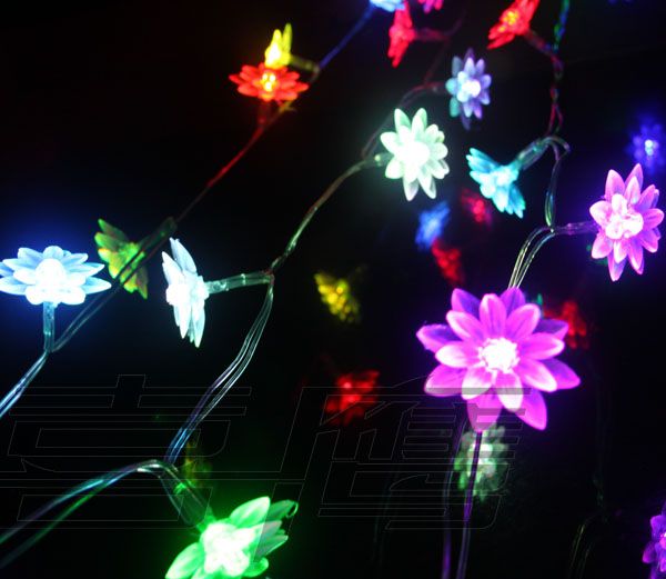 40 LED 5M Lotus Christmas de Noël Cordon de lumière, Flash LED lumières de couleur, lampe de fées Lampe de mariage LED