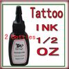 Freeshipping 2 Flaskor Top Blackish Black Tattoo Bläckpigment 15ml 1/2 oz Kit Tillförsel