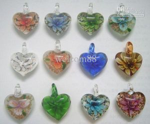 10 unids/lote de colgantes de cristal murano de corazón Multicolor para manualidades DIY, joyería de moda, regalo PG01