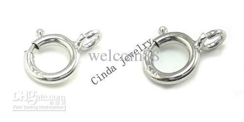 10pcs/lot 925 Sterling Silver Round Clasp For DIY Craft Fashion Jewelry Gift 5mm W225